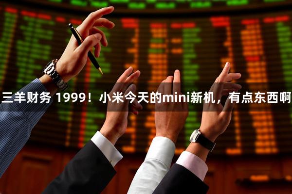 三羊财务 1999！小米今天的mini新机，有点东西啊