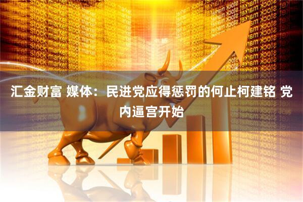 汇金财富 媒体：民进党应得惩罚的何止柯建铭 党内逼宫开始