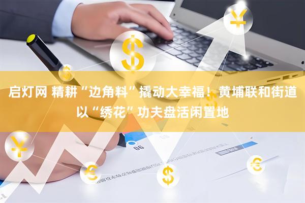 启灯网 精耕“边角料”撬动大幸福！黄埔联和街道以“绣花”功夫盘活闲置地